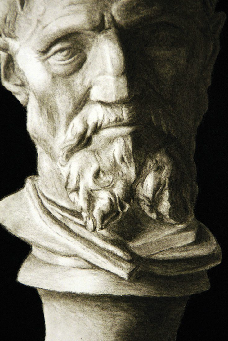 Final rendering of a statue bust