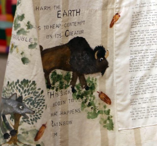 Earth by Patricia Greene; Hand embroidery, stenciling and painting