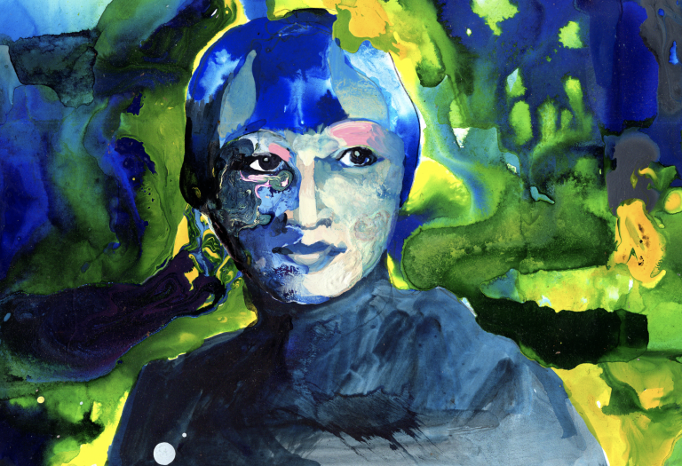 Colorful painting of Anna May Wong