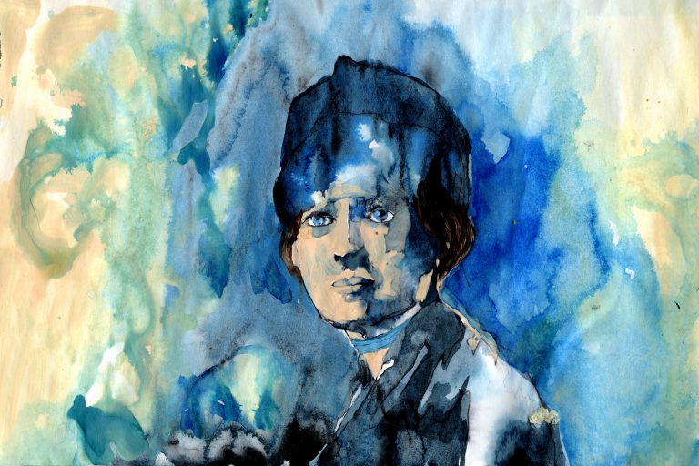 Colorful painting of Louise Arner Boyd