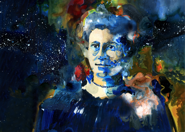 Colorful painting of Williamina Fleming